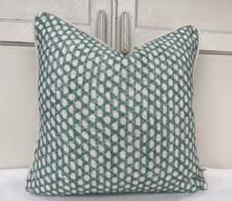 Cushions Made in Fermoie Wicker Luxury Designer Decorative Rich Green Linen Cushion Pillow Throw Cover - thumbnail 1