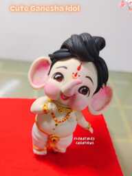 Handmade Ganesha Cute Idol Gifts Students Collectibles Wedding Favors Ooak Premium Divine Collection Hand Crafted Idols Gods Statues - thumbnail 1