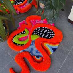 Dopamine 3D Fluffy Psychedelic Abstract Handmade Tufted Rug - thumbnail 3