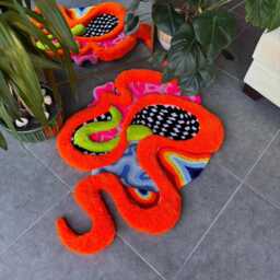 Dopamine 3D Fluffy Psychedelic Abstract Handmade Tufted Rug - thumbnail 2