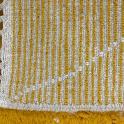 5x9Ft Beni Ourain Mustard Wool Rug Handcrafted Moroccan Carpet - thumbnail 2