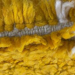 5x9Ft Beni Ourain Mustard Wool Rug Handcrafted Moroccan Carpet - thumbnail 3