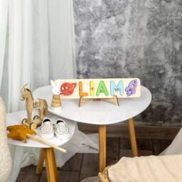 Personalized Wooden Name Puzzle, Custom Baby Gift, 1st Birthday Shower Montessori Toy - thumbnail 3