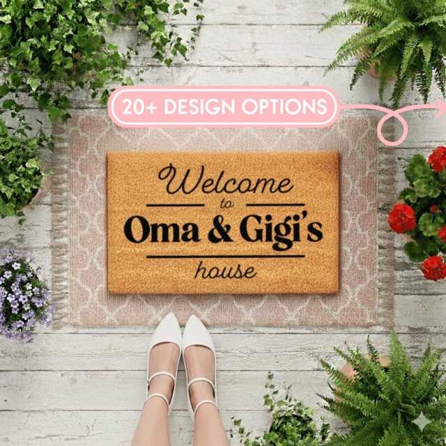 Personalized Grandparent Couple Doormat - Custom Name Welcome Mat - image 1