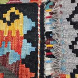 Runner Rug Tribal, Handmade Artisan Afghan Turkish, Scandinavian, Navajo, Bohemian, Wool Flatweave Multicolour Kilim 196x62 cm - thumbnail 3