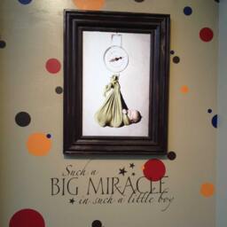 Little Boy Wall Decal - Big Miracle Vinyl Lettering Wall Words Stickers Home Decor Bc195 - thumbnail 2