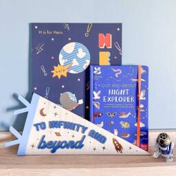 Wooden Space Shaped Wall Decor - Self Adhesive Bedroom & Nursery Planets, Moon, Rockets - thumbnail 3