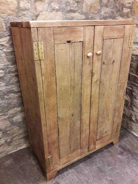 Linen Cupboard Amoire Kitchen Storage Wood Shelving Wardrobe - image 1