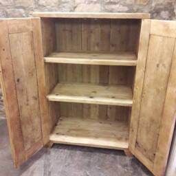 Linen Cupboard Amoire Kitchen Storage Wood Shelving Wardrobe - thumbnail 3