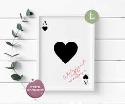 Ace Of Hearts Print, Customise Quote Print, Prints, Hearts Quote, What Comes Next Will Be Marvellous Quote Print - thumbnail 1