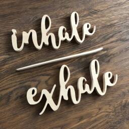 studio Wall Art Wooden Letters Inhale Exhale Sign For Yoga Or Gym. Decor Sign. Lovers Gift, Pilates Sport Decor - thumbnail 3