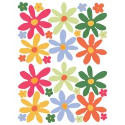 Flower Power Fabric Wall Decals Peel & Stick Nursery Decor - thumbnail 2