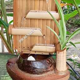 Handmade Coconut Bamboo Tabletop Fountain - thumbnail 3