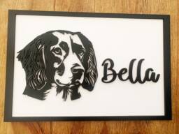 Personalised Spaniel Wall Art, Dog Name Sign, Gift - Birthday, Memorial, Springer Spaniel, Cocker, Working Cocker - thumbnail 1
