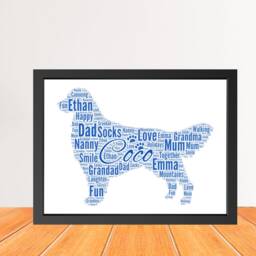 Custom Golden Retriever Name Word Cloud Art Print - Personalized Dog Memorial Wall - thumbnail 2