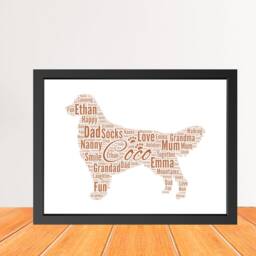 Custom Golden Retriever Name Word Cloud Art Print - Personalized Dog Memorial Wall - thumbnail 3