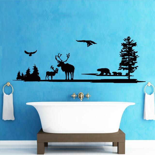 Wall Decals Landscape Animals & Birds Decal Vinyl Sticker Home Decor Art Bathroom Interior Window Living Room Murals Chu1078 - image 1