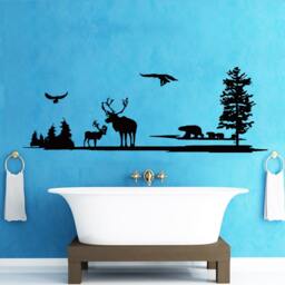 Wall Decals Landscape Animals & Birds Decal Vinyl Sticker Home Decor Art Bathroom Interior Window Living Room Murals Chu1078 - thumbnail 1