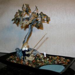 Fisherman's Luck Wire Bonsai Sculpture - thumbnail 2