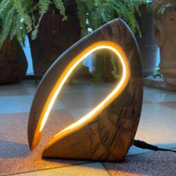 The Swan - Hand-Carved Sculptural Wood Lamp - thumbnail 4