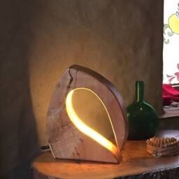 The Swan - Hand-Carved Sculptural Wood Lamp - thumbnail 3
