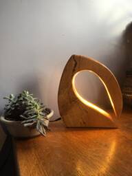 The Swan - Hand-Carved Sculptural Wood Lamp - thumbnail 1