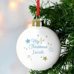 Personalised My 1st Christmas Bauble - New Baby Baby's First Keepsake Gift Christmas - thumbnail 2