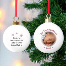 Personalised My 1st Christmas Bauble - New Baby Baby's First Keepsake Gift Christmas - thumbnail 3