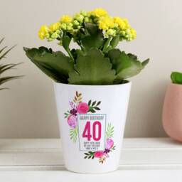 Personalised 40Th Birthday Plant Pot - With Any Name & Message Gifts - thumbnail 2
