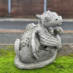 Cute Baby Dragon Sculpture Concrete Statue Outdoor Cement Ornament Handmade Figurine Home Decor Yard Art Gift - thumbnail 1