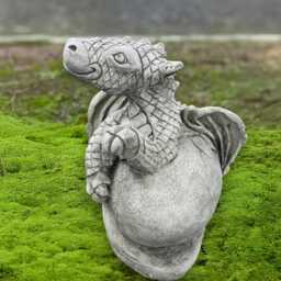 Cute Baby Dragon Sculpture Concrete Statue Outdoor Cement Ornament Handmade Figurine Home Decor Yard Art Gift - thumbnail 3