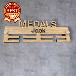 Medals Medal Hanger - Wood Colours, Custom Name & Colour