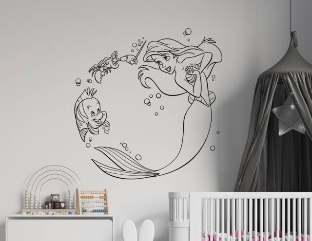 Princess Ariel Wall Decal Little Mermaid Nursery Decor 4101 - image 1