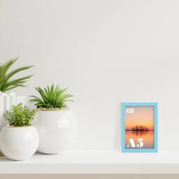 A5 Light Blue Picture Frame, Photo Frame Size, Poster With Mount A6 Print Option, Made in The Uk, Art - thumbnail 2