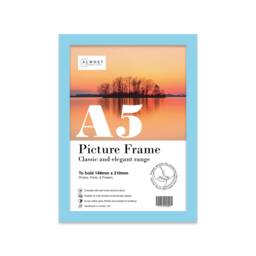 A5 Light Blue Picture Frame, Photo Frame Size, Poster With Mount A6 Print Option, Made in The Uk, Art