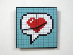 Heart Pixel - Wall Clock - thumbnail 1