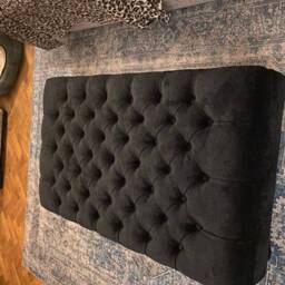 Handmade Chesterfield Footstool, Velvet Upholstered Ottoman Coffee Table - thumbnail 3
