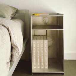 Digbeth Tower - Bedside Table With Shelf Aluminium Industrial Minimalist Modern Designed & Made in England - thumbnail 3