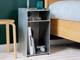 Digbeth Tower - Bedside Table With Shelf Aluminium Industrial Minimalist Modern Designed & Made in England - thumbnail 1