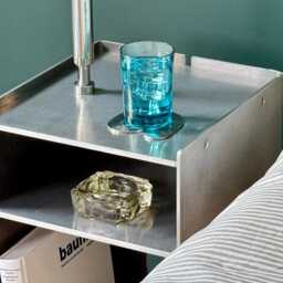 Digbeth Tower - Bedside Table With Shelf Aluminium Industrial Minimalist Modern Designed & Made in England - thumbnail 2