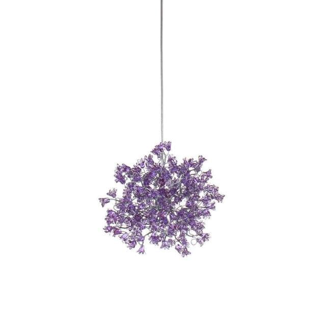 Hanging Pendant Light With Violet Jumping Flowers For Hall, Bedroom, A Unique Pendant - image 1