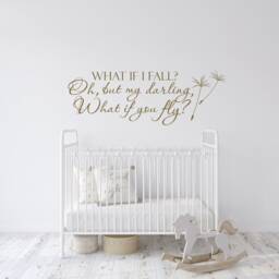 Inspirational Quote Wall Decal What If You Fly Girls Bedroom Decor P107 - thumbnail 2