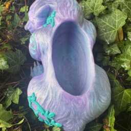 Night Elf Dreaming Sparkly Purple Xl 3D Printed Planter 24cm X 13cm - thumbnail 4