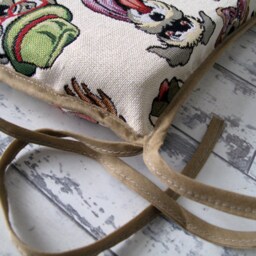 Tapestry Dog Square Seat Pads, Humorous Set Of Kitchen Chair Cushions - thumbnail 3