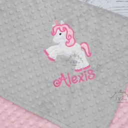 Baby Blanket Personalized Minky-Unicorn Baby Blanket-Unicorn Minky Blanket-Minky Unicorn Blanket-Unicorn Monogrammed - thumbnail 3