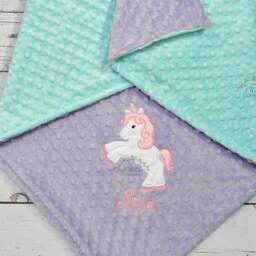 Baby Blanket Personalized Minky-Unicorn Baby Blanket-Unicorn Minky Blanket-Minky Unicorn Blanket-Unicorn Monogrammed - thumbnail 2