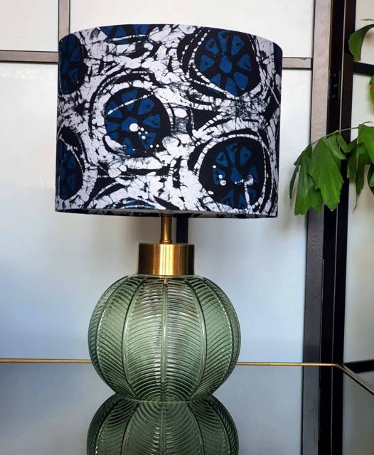 Handmade Batik Lampshade African Wax Print Drum Shade - image 1