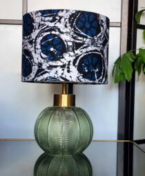 Handmade Batik Lampshade African Wax Print Drum Shade - thumbnail 1