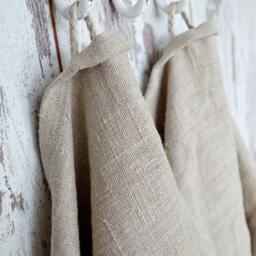 Linen Towels - Set Of 2, Natural Undyed Rustic Washcloths - thumbnail 2