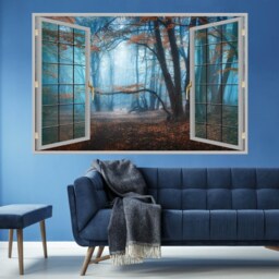 Dark Forest Trees Autumn Wall Decal Sticker Mural Poster Print Art Home Office Decor Ka18 - thumbnail 3
